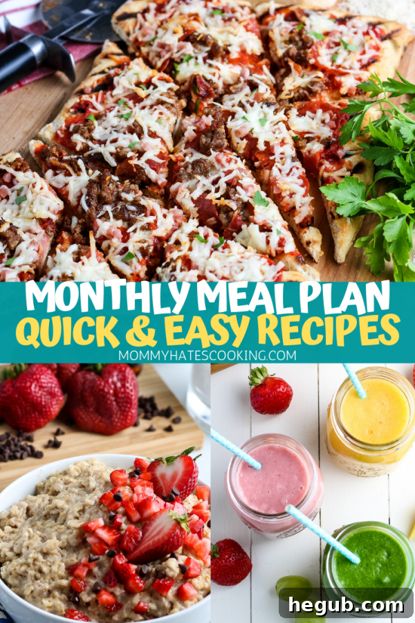 August Meal Plan 4 monthly menu plan