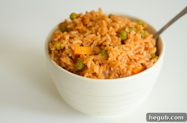 bowl of delicious Ninja Foodi Spanish Rice, a perfect side dish