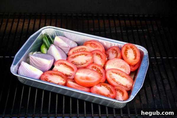 Pellet Grill Sides: The Ultimate Smoked Accompaniments 3 Smoked salsa preparation on a pellet grill.