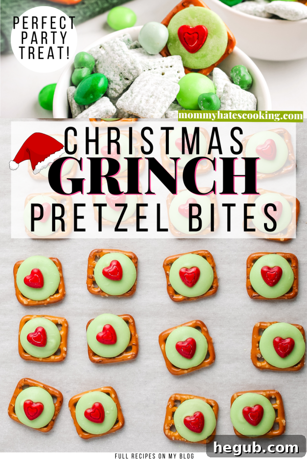 grinch pretzel bites