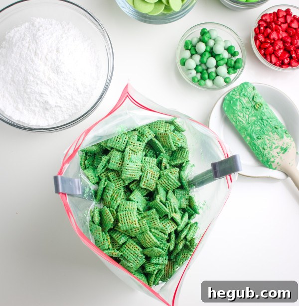 grinch puppy chow melting candy melts