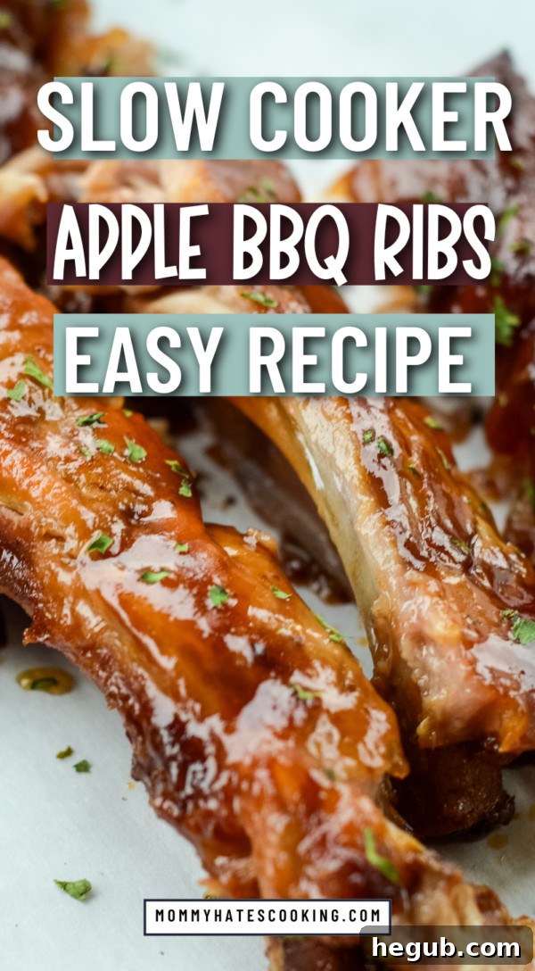 SLOW COOKER APPLE BBQ RIBS