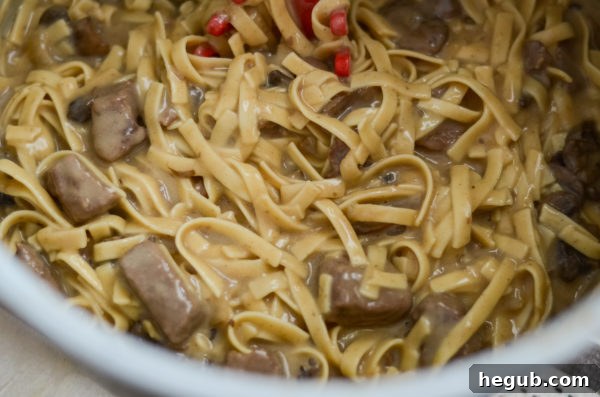 pressure cooker beef stroganoff in pressure cooker