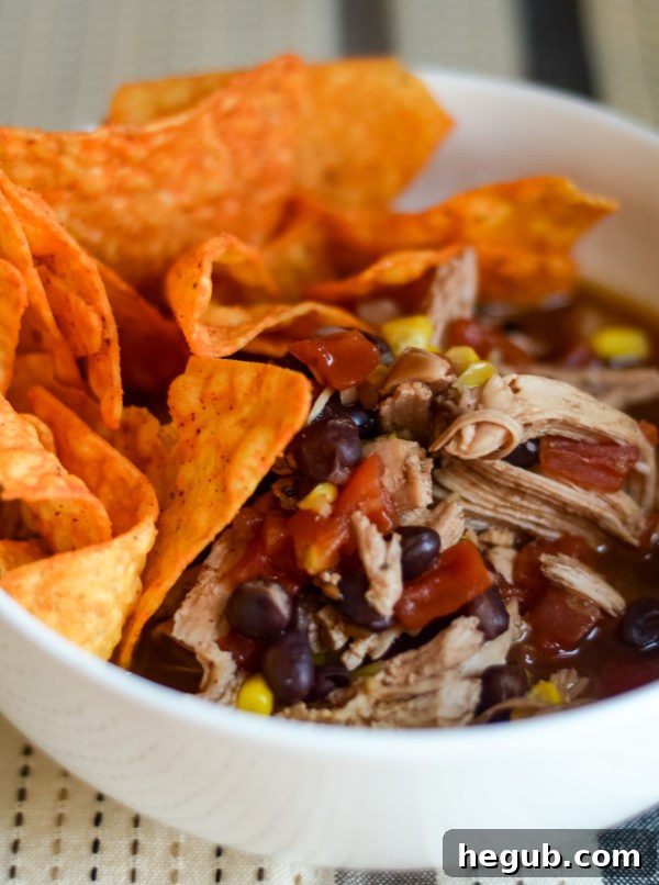 Effortless Slow Cooker Chicken Taco Soup 2 slow cooker chicken taco soup - a hearty and flavorful meal