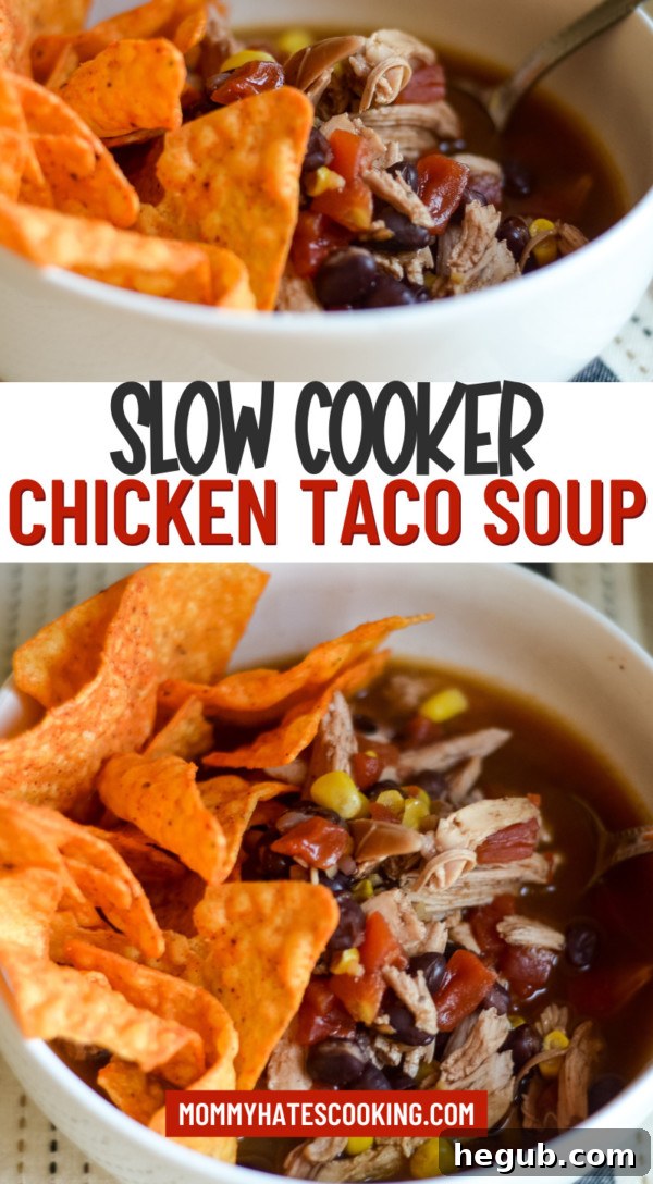 Effortless Slow Cooker Chicken Taco Soup 7 slow cooker chicken taco soup - main image