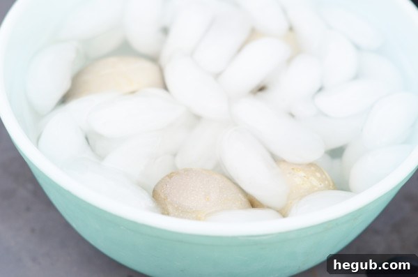Devilishly Delicious: Smoked Eggs from Your Pellet Grill 5 smoked eggs in ice bath