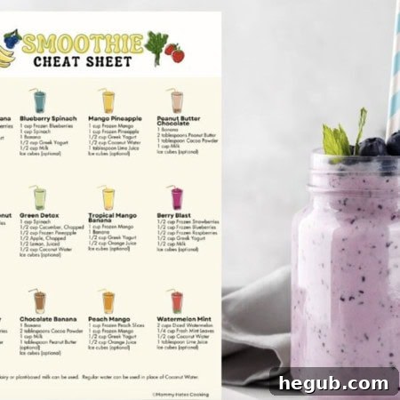 smoothie cheat sheet printable