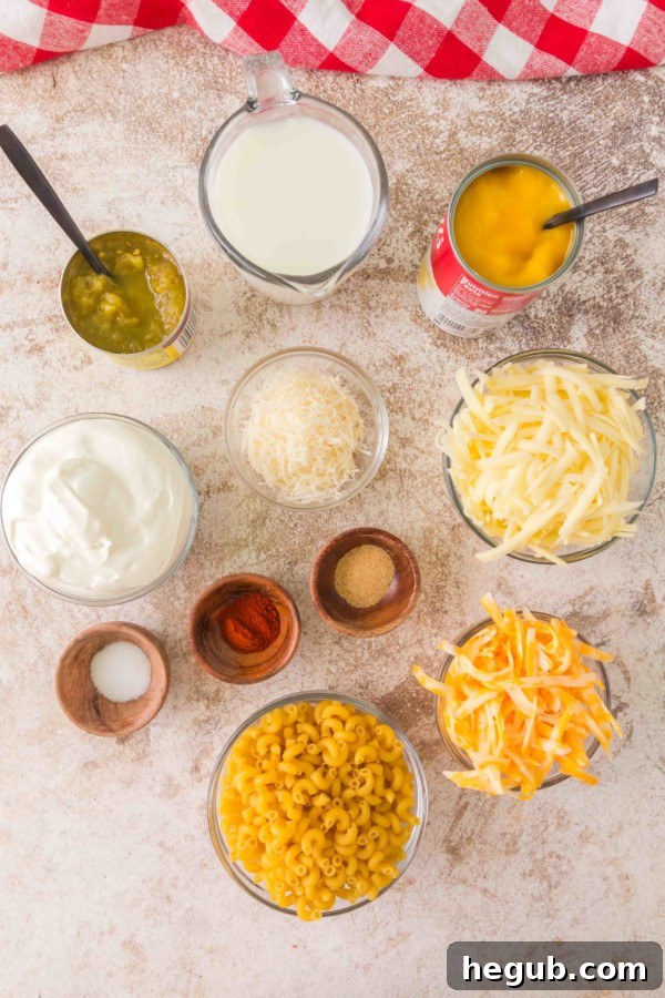 slow cooker mac and cheese with green chiles ingredients