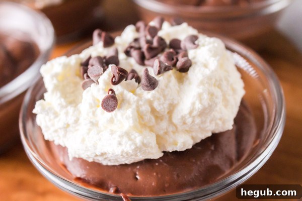 Pressure cooker chocolate pudding garnished with whipped cream and chocolate shavings.