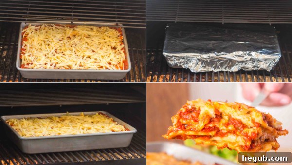lazy smoked lasagna on the pellet grill step by step on the grill